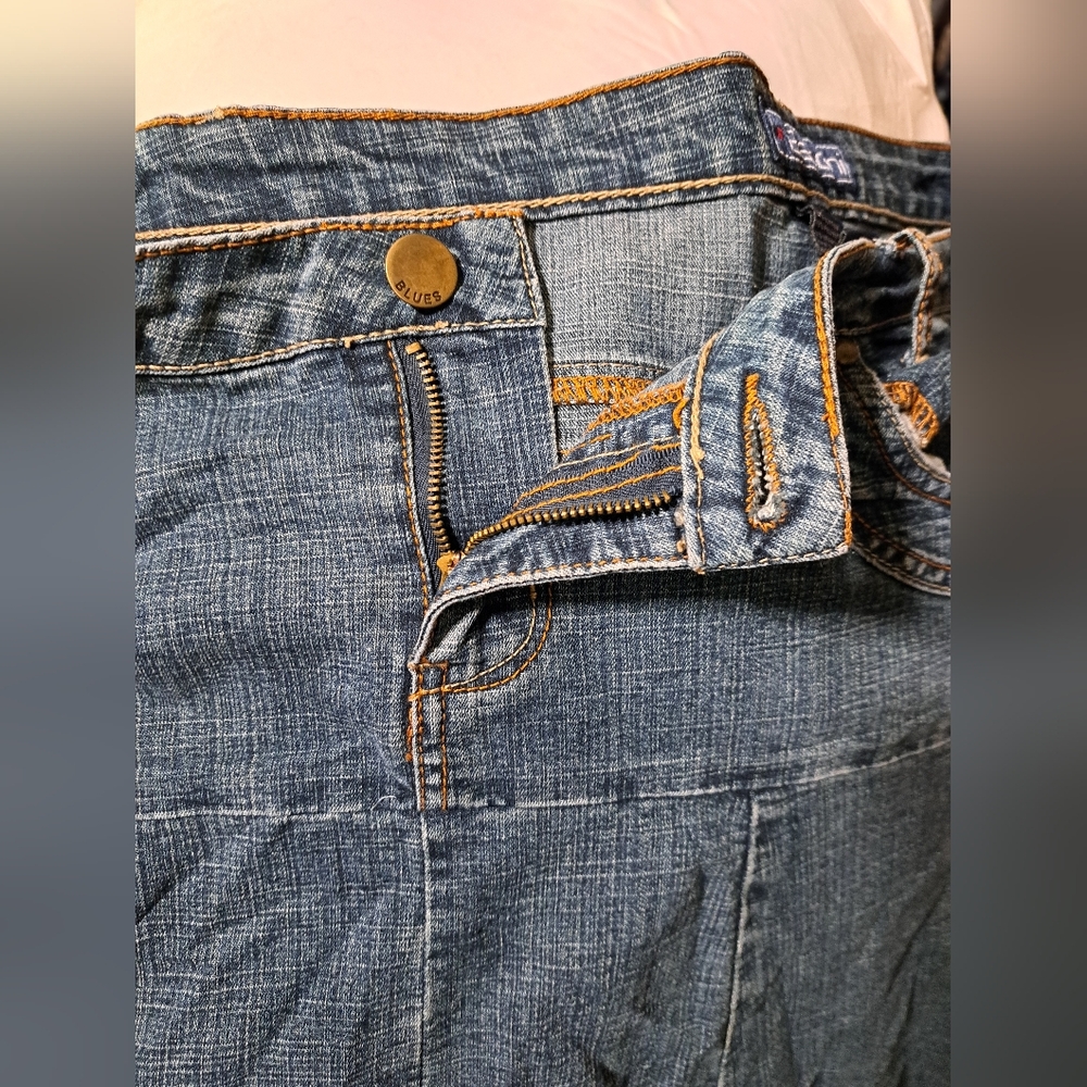 BACCINI Denim Skirt Jeans Skirt Maxi Flare Size 14 - Picture 13 of 15